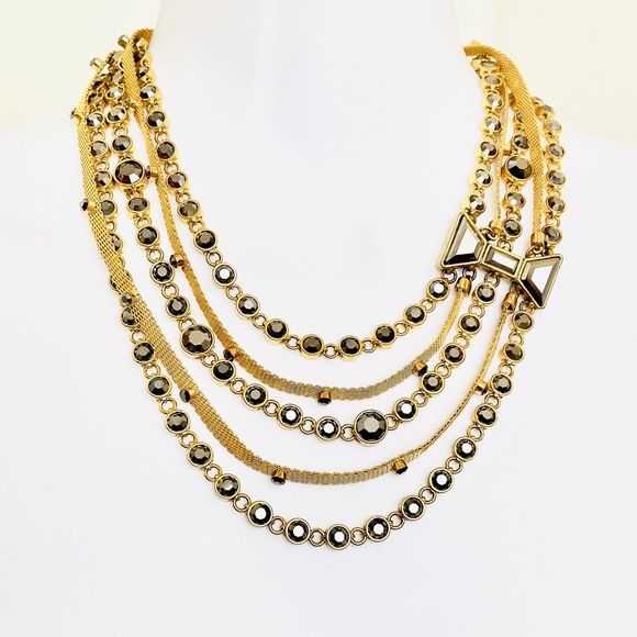 Marc Jacobs 6 layer chain necklace with side Bow - Picture 1 of 14